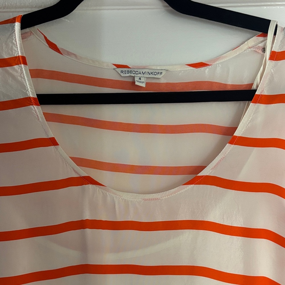 Rebecca Minkoff Orange and White Striped Dress